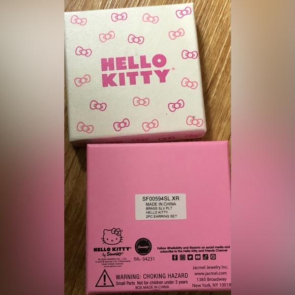 Hello kitty ice cream cone theme silver plated dainty earrings 2 pairs new - Picture 5 of 11